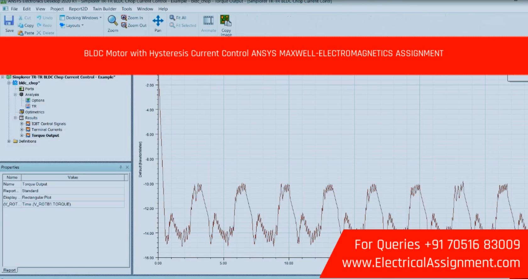 ANSYS Maxwell PMSM Motor Torque Ripple Analysis screenshot 2